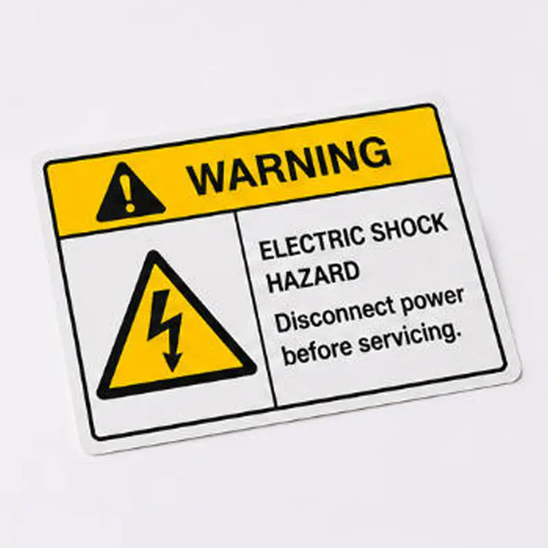 Etiquetas de advertencia de seguridad personalizadas para equipos industriales